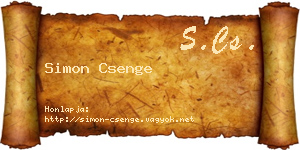 Simon Csenge névjegykártya